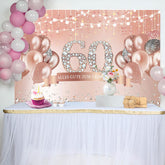 60 Geburtstag Rosa Ballon Diamanten Hintergrund